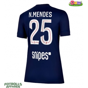 Paris Saint-Germain Nuno Mendes #25 Hemmatröja Kvinnor 2025-26 Kortärmad